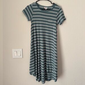 LuLaRoe Blue Striped Dress XXS